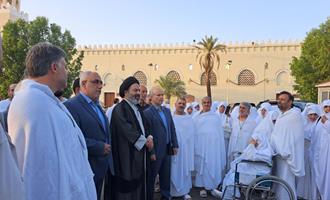حضور مسئولان حج وزیارت در مسجد شجره و بدرقه نخستین گروه اعزامی به مکه مکرمه+تصاویر